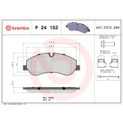 Brembo | Bremsbelagsatz, Scheibenbremse | P 24 152