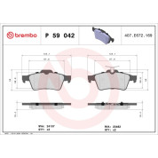 Brembo | Bremsbelagsatz, Scheibenbremse | P 59 042