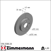 Zimmermann | Bremsscheibe | 590.2580.20