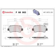 Brembo | Bremsbelagsatz, Scheibenbremse | P 68 063