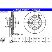 ATE | Bremsscheibe | 24.0128-0258.1