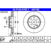 ATE | Bremsscheibe | 24.0124-0159.1