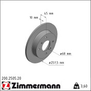 Zimmermann | Bremsscheibe | 200.2505.20