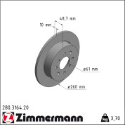 Zimmermann | Bremsscheibe | 280.3164.20