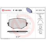 Brembo | Bremsbelagsatz, Scheibenbremse | P 49 020