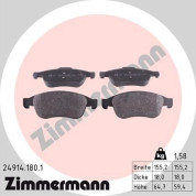 Zimmermann | Bremsbelagsatz, Scheibenbremse | 24914.180.1