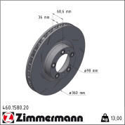 Zimmermann | Bremsscheibe | 460.1580.20