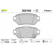 Valeo | Bremsbelagsatz, Scheibenbremse | 302165