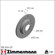 Zimmermann | Bremsscheibe | 100.1244.52