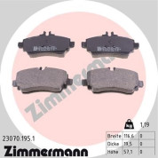 Zimmermann | Bremsbelagsatz, Scheibenbremse | 23070.195.1