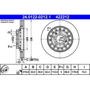 ATE | Bremsscheibe | 24.0122-0212.1