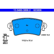 ATE | Bremsbelagsatz, Scheibenbremse | 13.0460-3806.2