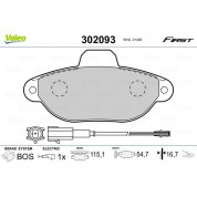 Valeo | Bremsbelagsatz, Scheibenbremse | 302093