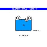 ATE | Bremsbelagsatz, Scheibenbremse | 13.0460-4071.2