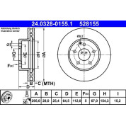 ATE | Bremsscheibe | 24.0328-0155.1