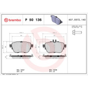 Brembo | Bremsbelagsatz, Scheibenbremse | P 50 136