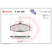 Brembo | Bremsbelagsatz, Scheibenbremse | P 85 022