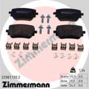 Zimmermann | Bremsbelagsatz, Scheibenbremse | 22987.170.2