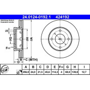 ATE | Bremsscheibe | 24.0124-0192.1