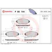 Brembo | Bremsbelagsatz, Scheibenbremse | P 85 144