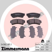 Zimmermann | Bremsbelagsatz, Scheibenbremse | 24582.185.1