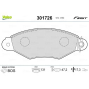 Valeo | Bremsbelagsatz, Scheibenbremse | 301726