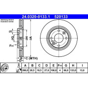 ATE | Bremsscheibe | 24.0320-0133.1