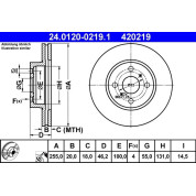 ATE | Bremsscheibe | 24.0120-0219.1