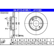 ATE | Bremsscheibe | 24.0113-0185.1