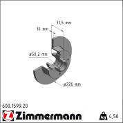 Zimmermann | Bremsscheibe | 600.1599.20