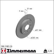 Zimmermann | Bremsscheibe | 280.3183.20