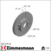 Zimmermann | Bremsscheibe | 100.1219.20