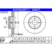 ATE | Bremsscheibe | 24.0122-0277.1