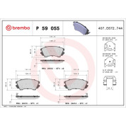 Brembo | Bremsbelagsatz, Scheibenbremse | P 59 055