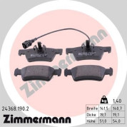 Zimmermann | Bremsbelagsatz, Scheibenbremse | 24368.190.2