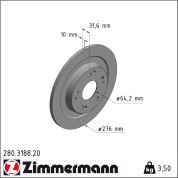 Zimmermann | Bremsscheibe | 280.3188.20