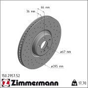 Zimmermann | Bremsscheibe | 150.2957.52