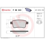 Brembo | Bremsbelagsatz, Scheibenbremse | P 68 043