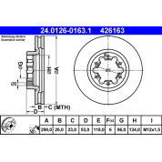 ATE | Bremsscheibe | 24.0126-0163.1