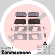 Zimmermann | Bremsbelagsatz, Scheibenbremse | 23745.975.2