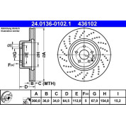 ATE | Bremsscheibe | 24.0136-0102.1