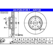 ATE | Bremsscheibe | 24.0126-0138.1