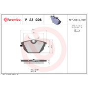 Brembo | Bremsbelagsatz, Scheibenbremse | P 23 026