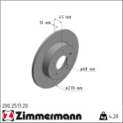 Zimmermann | Bremsscheibe | 200.2517.20