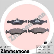 Zimmermann | Bremsbelagsatz, Scheibenbremse | 20753.180.1