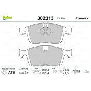 Valeo | Bremsbelagsatz, Scheibenbremse | 302313