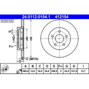 ATE | Bremsscheibe | 24.0112-0154.1