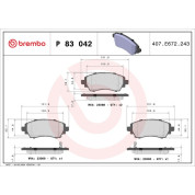 Brembo | Bremsbelagsatz, Scheibenbremse | P 83 042