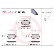 Brembo | Bremsbelagsatz, Scheibenbremse | P 28 038