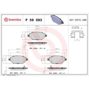 Brembo | Bremsbelagsatz, Scheibenbremse | P 59 093